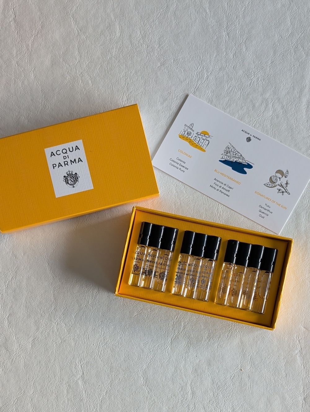 Aqua Di Parma Sample Set Of 10 Fragrances